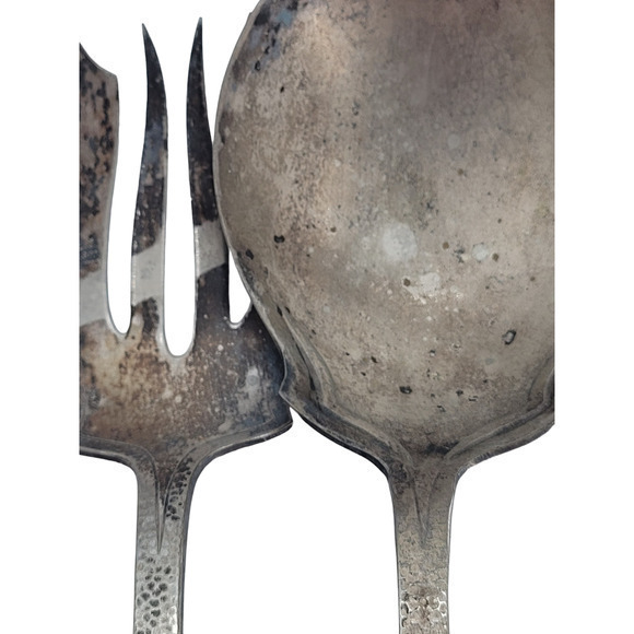 Continental‎ MFG Co NY Silver Serving Ladle and Fork Mother Pearl Handle Set - Picture 4 of 10